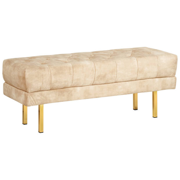 Beliani ROSEVILLE - Bedbank-Beige-Fluweel