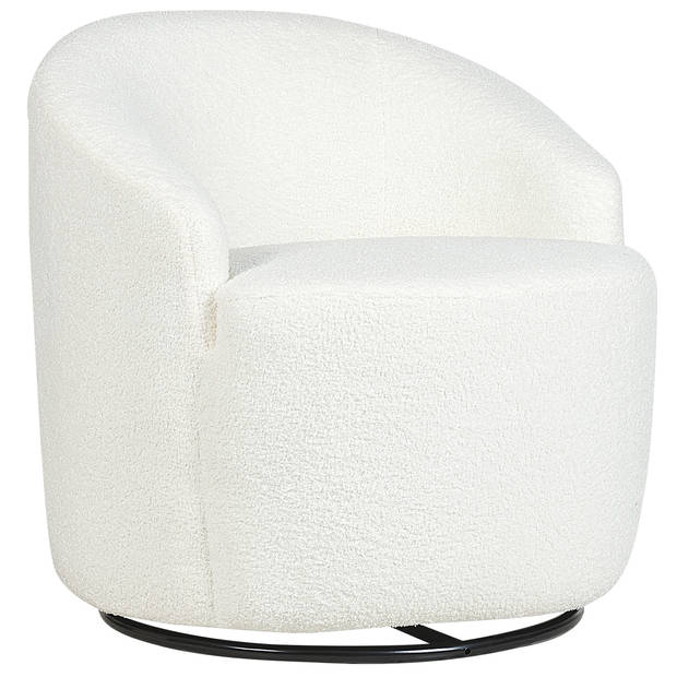 Beliani DAVIK - Fauteuil-Wit-Bouclé