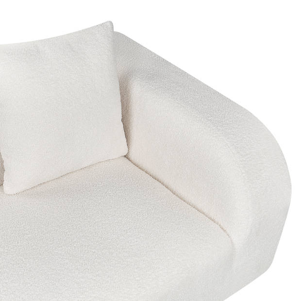 Beliani LE CRAU - Chaise longue-Wit-Bouclé