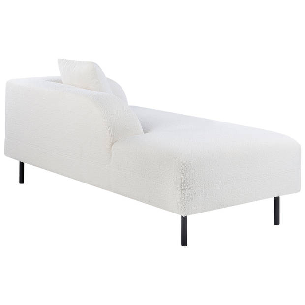 Beliani LE CRAU - Chaise longue-Wit-Bouclé