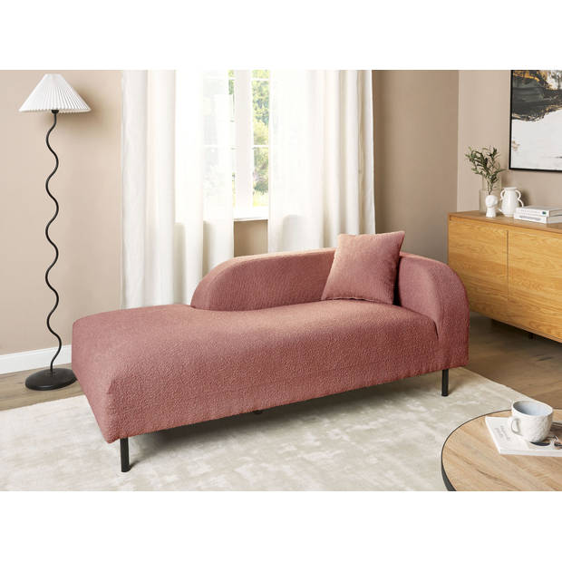 Beliani LE CRAU - Chaise longue-Roze-Bouclé