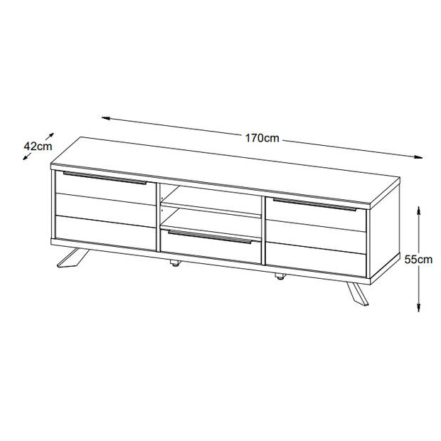 Olan eiken tv-meubel - 170 cm - bruin