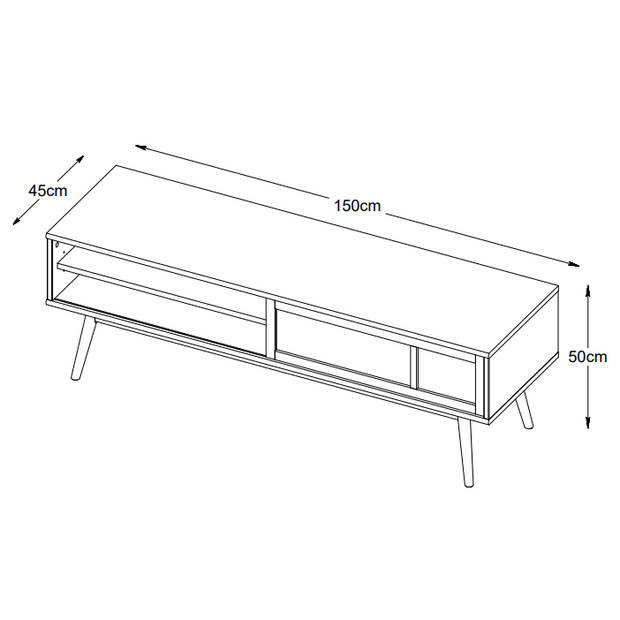 Ivar eiken tv-meubel - 150 cm - naturel