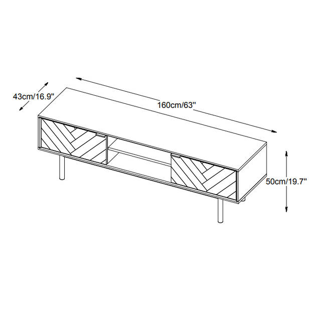 Calvi eiken tv-meubel - 160 cm - naturel