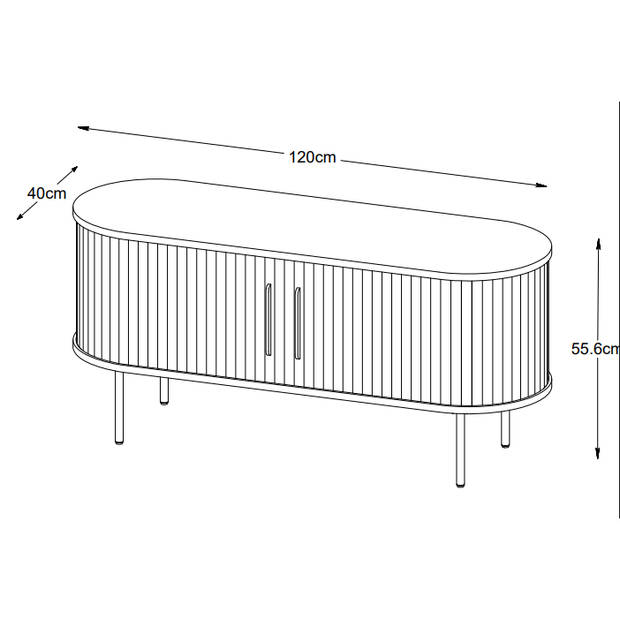 Kelly tv-meubel 120 cm - zwart