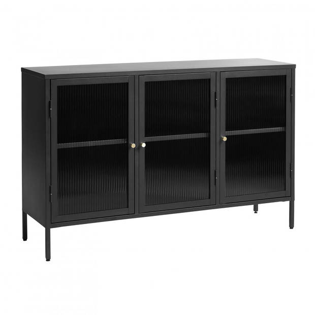 Olan glazen dressoir - 130 cm - zwart