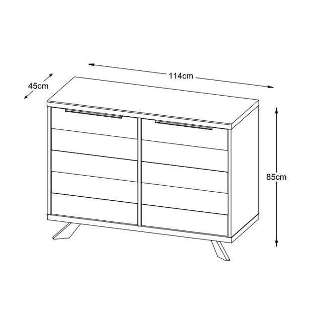 Olan eiken dressoir - 114 cm - bruin