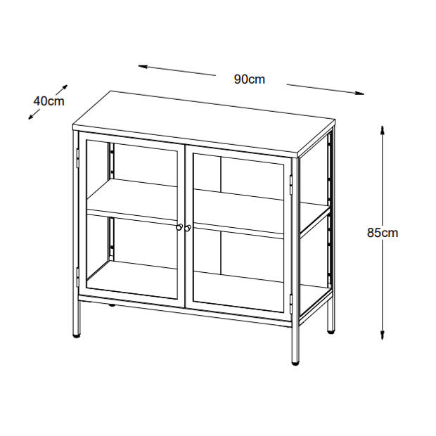 Ragnar dressoir - 90 cm - zwart