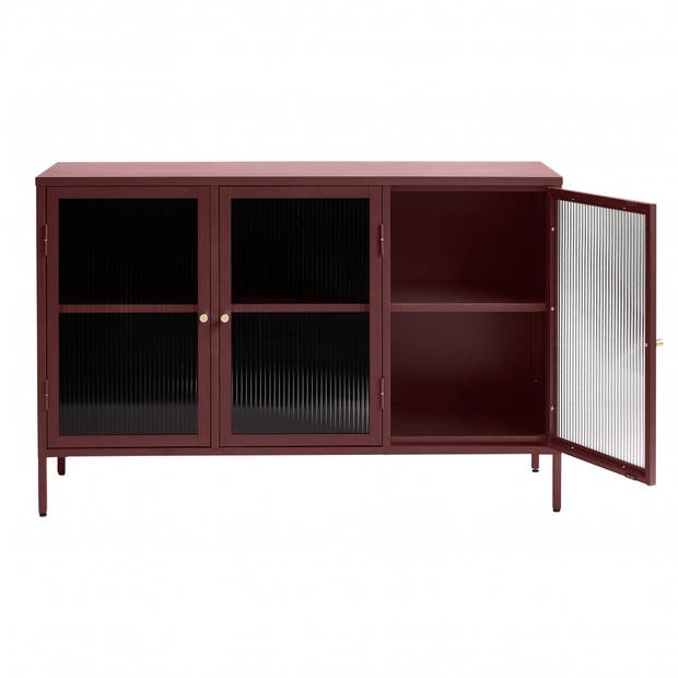 Olan glazen dressoir - 130 cm - rood