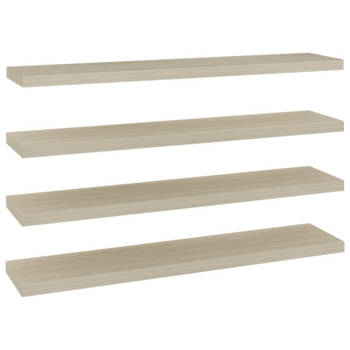 vidaXL Wandschappen zwevend 4 st 120x23,5x3,8 cm MDF eikenkleurig