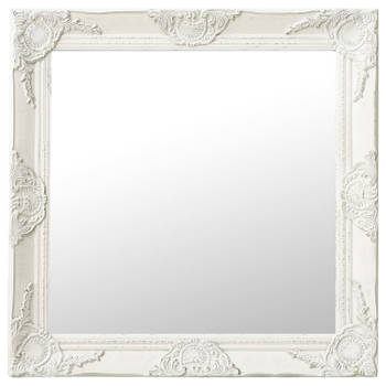 vidaXL Wandspiegel barok stijl 60x60 cm wit