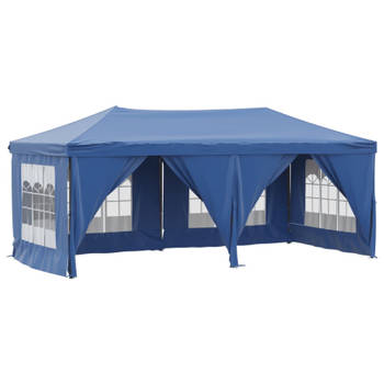 vidaXL Partytent inklapbaar met zijwanden 3x6 m blauw