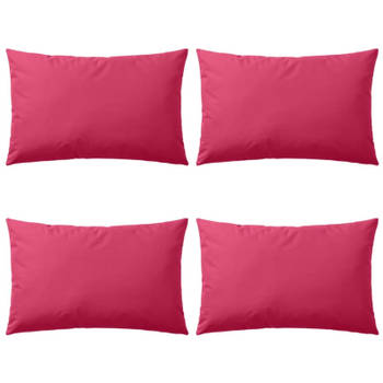 vidaXL Buitenkussens 60x40 cm roze 4 st