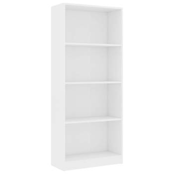 vidaXL Boekenkast met 4 schappen 60x24x142 cm bewerkt hout wit