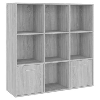 vidaXL Boekenkast 98x30x98 cm grijs sonoma eikenkleurig