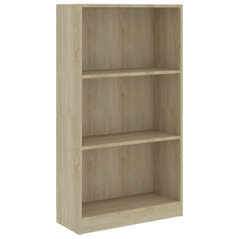 vidaXL Boekenkast met 3 schappen 60x24x109 cm bewerkt hout sonoma eik