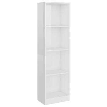 vidaXL Boekenkast met 4 schappen 40x24x142 cm hout hoogglans wit