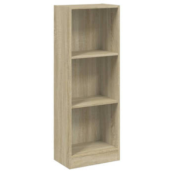 vidaXL Boekenkast met 3 schappen 40x24x109 cm bewerkt hout sonoma eik