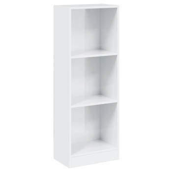 vidaXL Boekenkast met 3 schappen 40x24x109 cm hout hoogglans wit