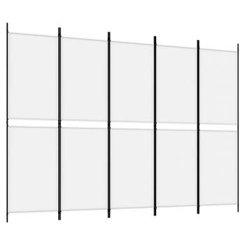 vidaXL Kamerscherm met 5 panelen 250x180 cm stof wit