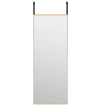 vidaXL Deurspiegel 30x80 cm glas en aluminium goudkleurig