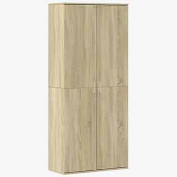 vidaXL Hoge kast 80x35x180 cm bewerkt hout sonoma eikenkleurig