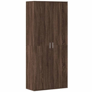 vidaXL Hoge kast 80x35x180 cm bewerkt hout bruin eikenkleurig