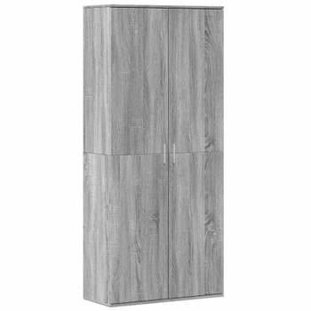 vidaXL Hoge kast 80x35x180 cm bewerkt hout grijs sonoma eikenkleurig