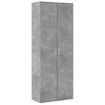 vidaXL Hoge kast 70x35x180 cm bewerkt hout betongrijs