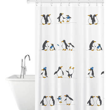 Tatkraft Penguins - Douchegordijn 180x180cm - Antischimmel