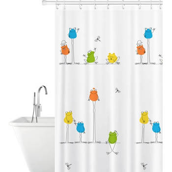 Tatkraft Funny Frogs - Douchegordijn 180x180cm - Antischimmel