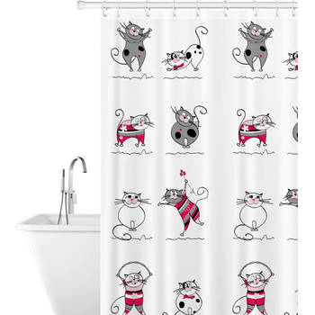 Tatkraft Funny Cats - Douchegordijn 180x180cm - Antischimmel