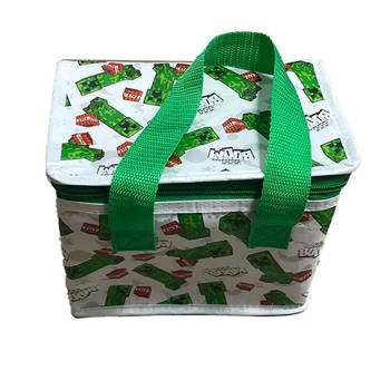 Koeltas - Minecraft - groen - 4 liter - 17 x 20 x 13 cm - koelboxen - picknick/strand - lunchtas - Koeltas