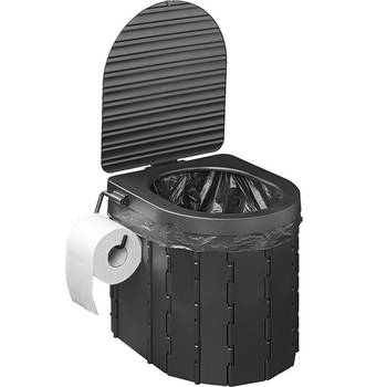 NordFalk campingtoilet inklapbaar 30L - Draagbaar camping toilet - Incl. deksel en rolhouder