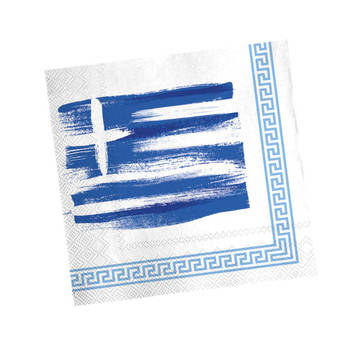 Feestelijke servetten - 20x - Griekenland thema - 3 laags - 33 x 33 cm - Feestservetten