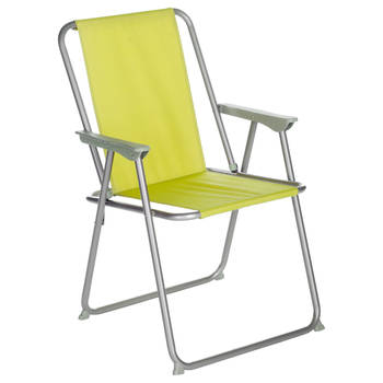 Atmosphera camping/strand stoel - aluminium - inklapbaar - groen - L52 x B55 x H75 cm - Campingstoelen