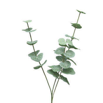 Bellatio Design Kunstbloem/kunsttak Eucalyptus Cinera - 38 cm - 3 takken - kunst zijdebloemen - Kunstbloemen