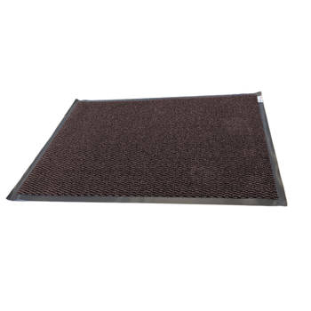 Brumag Anti slip deurmat/schoonloopmat PVC - bruin - 90 x 60 cm - voor binnen - Deurmatten