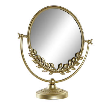 Items Make-up spiegel model Rome - 1-zijdig - op stevige voet - metallic goud - 33 x 35 cm - Make-up spiegeltjes