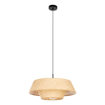 EGLO Marford Hanglamp - E27 - Ø 50 cm - Zwart/Natuur/Raffia