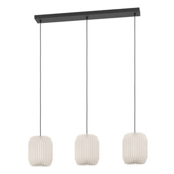 EGLO Belgrave Hanglamp - E27 - 88 cm - Zwart/Wit - Papier