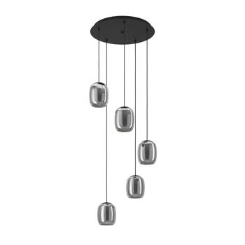 EGLO Ciampino Hanglamp - E27 - Ø 54 cm - Zwart/Grijs - Glas