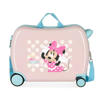 Disney Minnie Mouse meisjes rol zit kinderkoffer ride on ABS twister