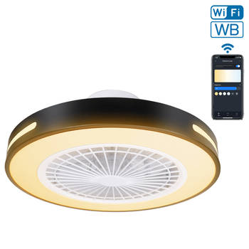 Aigostar Plafondventilator met verlichting - Ø 50cm - Smart Lamp - 6 Standen - Afstandsbediening - Ventilator Lamp - 55W