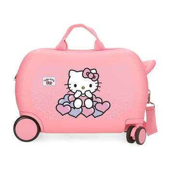 Hello Kitty hearts meisje rite on rol zit meisjes kinderkoffer ABS