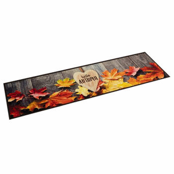 vidaXL Keukenmat wasbaar herfstprint 60x300 cm fluweel