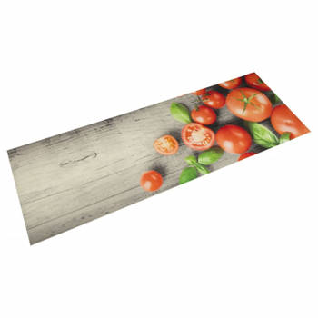 vidaXL Keukenmat wasbaar tomatenprint 60x180 cm fluweel