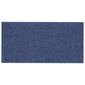 vidaXL Wandpanelen 12 st 2,16 m² 60x30 cm stof blauw