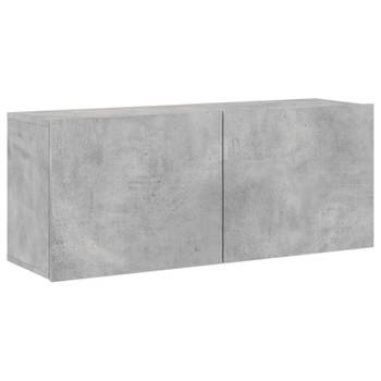 vidaXL Tv-meubel wandgemonteerd 100x30x41 cm betongrijs