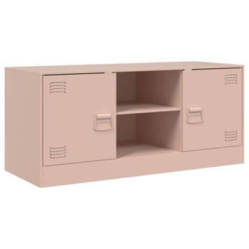 vidaXL Tv-meubel 99x39x44 cm staal roze